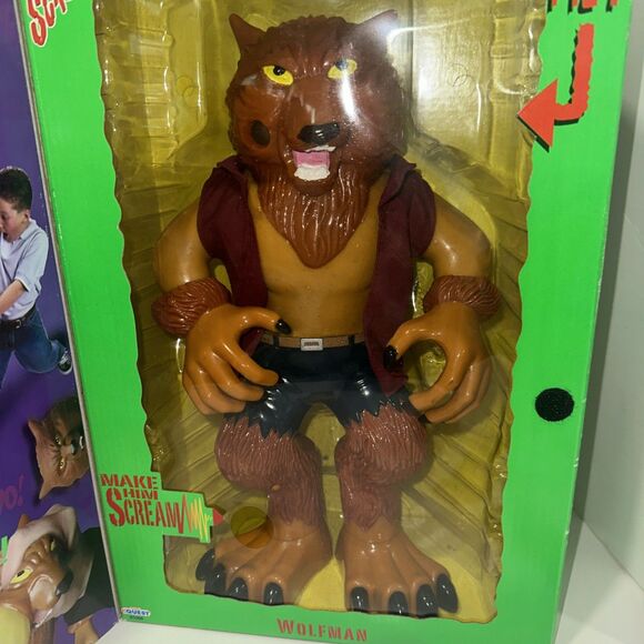 MANLEY TOY QUEST STRETCH SCREAMERS ELECTRONIC 14" WOLFMAN WITH BOX - Picture 9 of 16